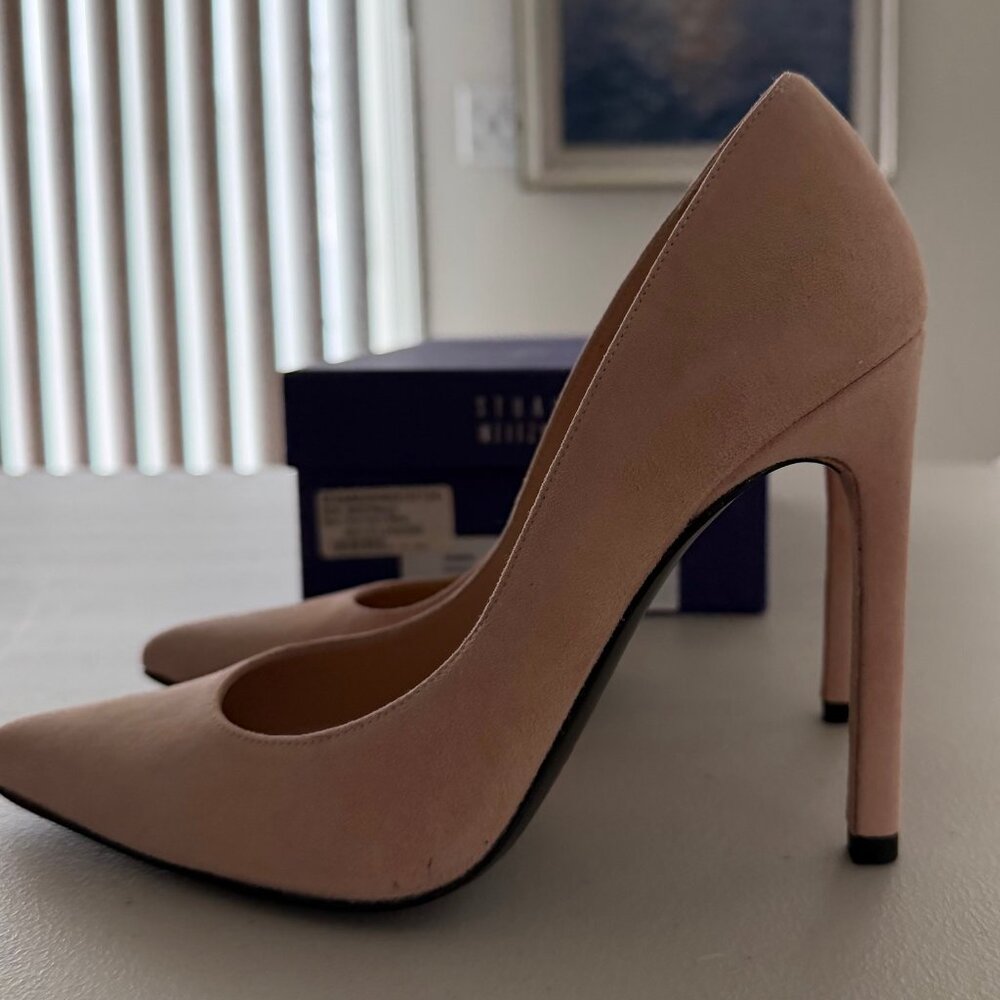 STUART WEITZMAN "QUEEN" MAKEUP SUEDE STILETTO PUMPS - SIZE 6M - NEW